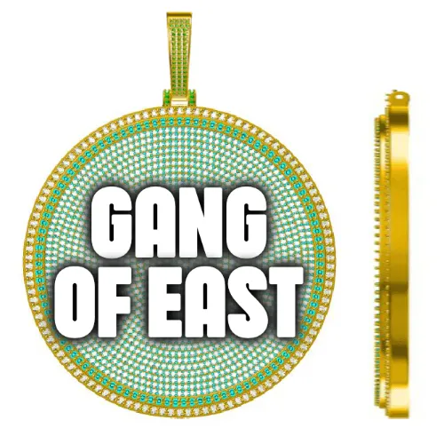 CUSTOM LETTER NECKLACE 3D BIG DISC sold by The GUU Shop