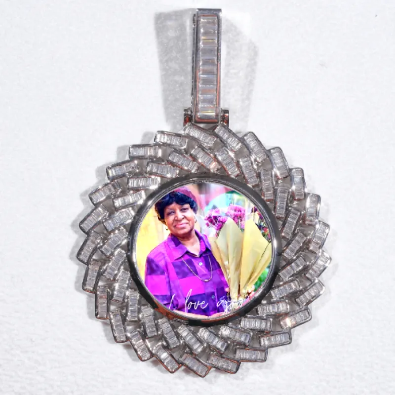 Large 3D Baguette Custom Picture Pendant sold by The GUU Shop
