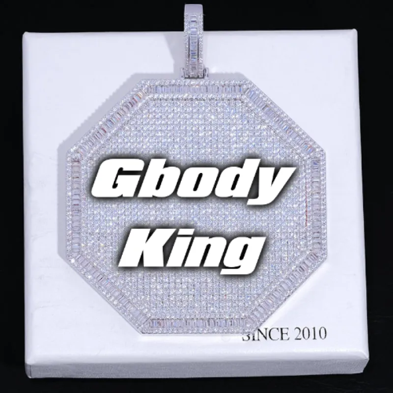 CUSTOM LETTER NECKLACE 3D BIG OCTAGON sold by The GUU Shop