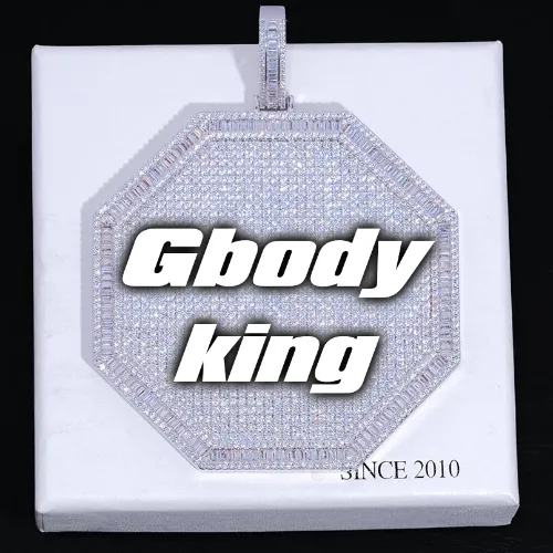 CUSTOM LETTER NECKLACE 3D BIG OCTAGON sold by The GUU Shop