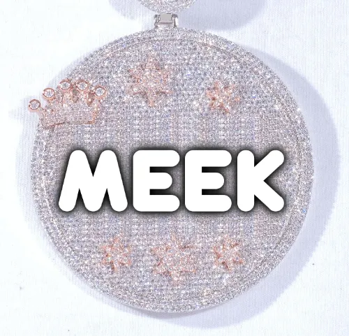 CUSTOM LETTER NECKLACE 3D BIG CROWN DISC sold by The GUU Shop