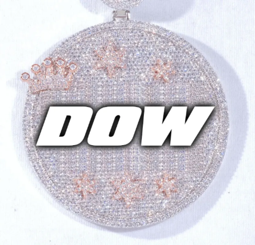 CUSTOM LETTER NECKLACE 3D BIG CROWN DISC sold by The GUU Shop