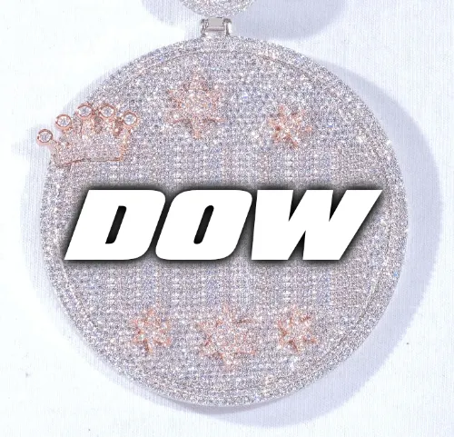 CUSTOM LETTER NECKLACE 3D BIG CROWN DISC sold by The GUU Shop