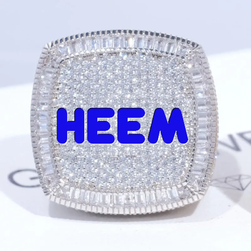 CUSTOM LETTER 3D ICED RING sold by The GUU Shop