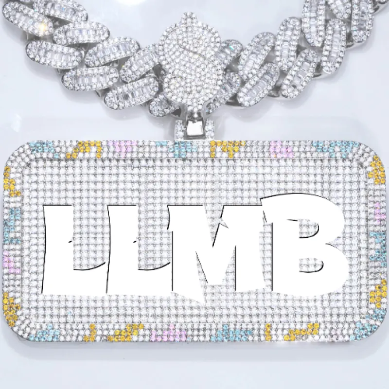 CUSTOM LETTER NECKLACE 3D COLORFUL SQUARE sold by The GUU Shop