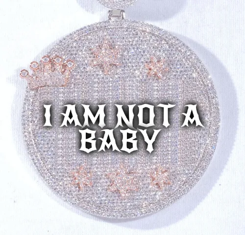 CUSTOM LETTER NECKLACE 3D BIG CROWN DISC sold by The GUU Shop