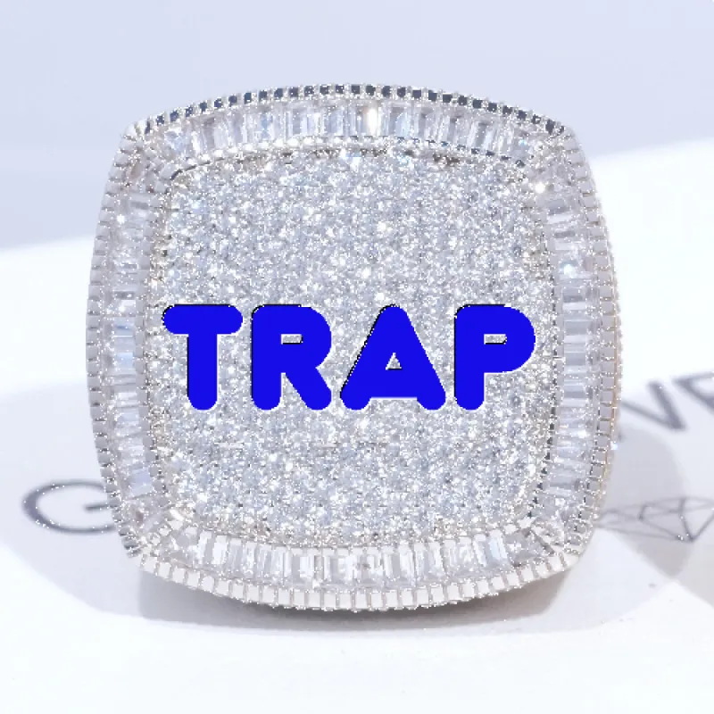 CUSTOM LETTER 3D ICED RING sold by The GUU Shop