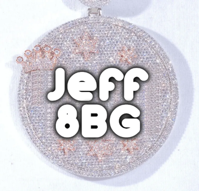 CUSTOM LETTER NECKLACE 3D BIG CROWN DISC sold by The GUU Shop