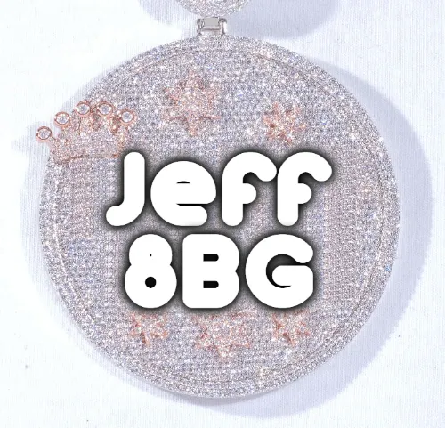 CUSTOM LETTER NECKLACE 3D BIG CROWN DISC sold by The GUU Shop