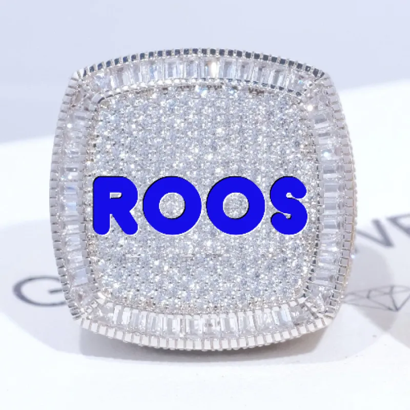 CUSTOM LETTER 3D ICED RING sold by The GUU Shop