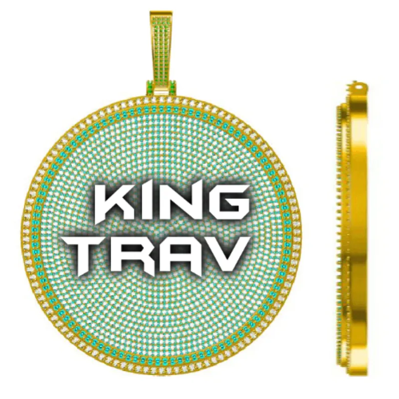 CUSTOM LETTER NECKLACE 3D BIG DISC sold by The GUU Shop