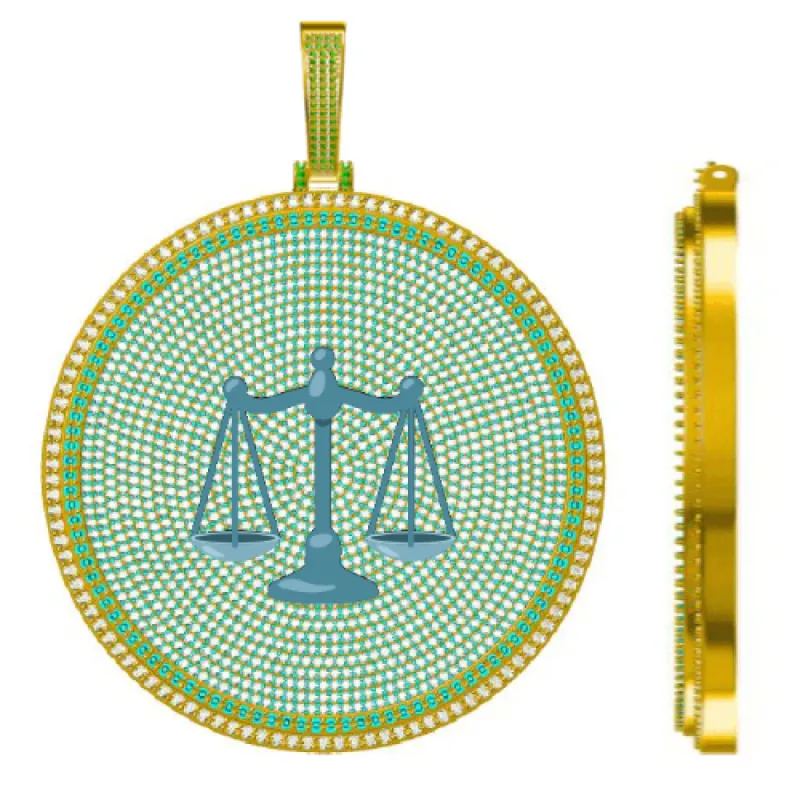 CUSTOM LETTER NECKLACE 3D BIG DISC sold by The GUU Shop