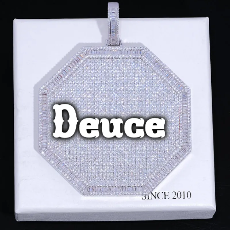 CUSTOM LETTER NECKLACE 3D BIG OCTAGON sold by The GUU Shop