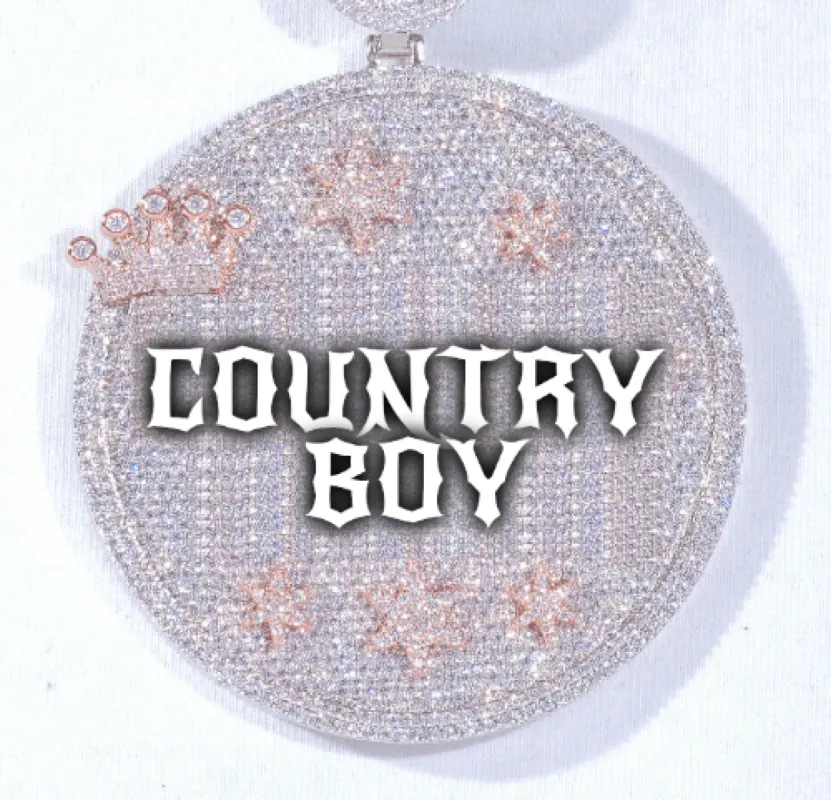 CUSTOM LETTER NECKLACE 3D BIG CROWN DISC sold by The GUU Shop