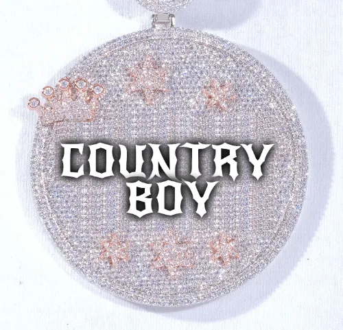 CUSTOM LETTER NECKLACE 3D BIG CROWN DISC sold by The GUU Shop