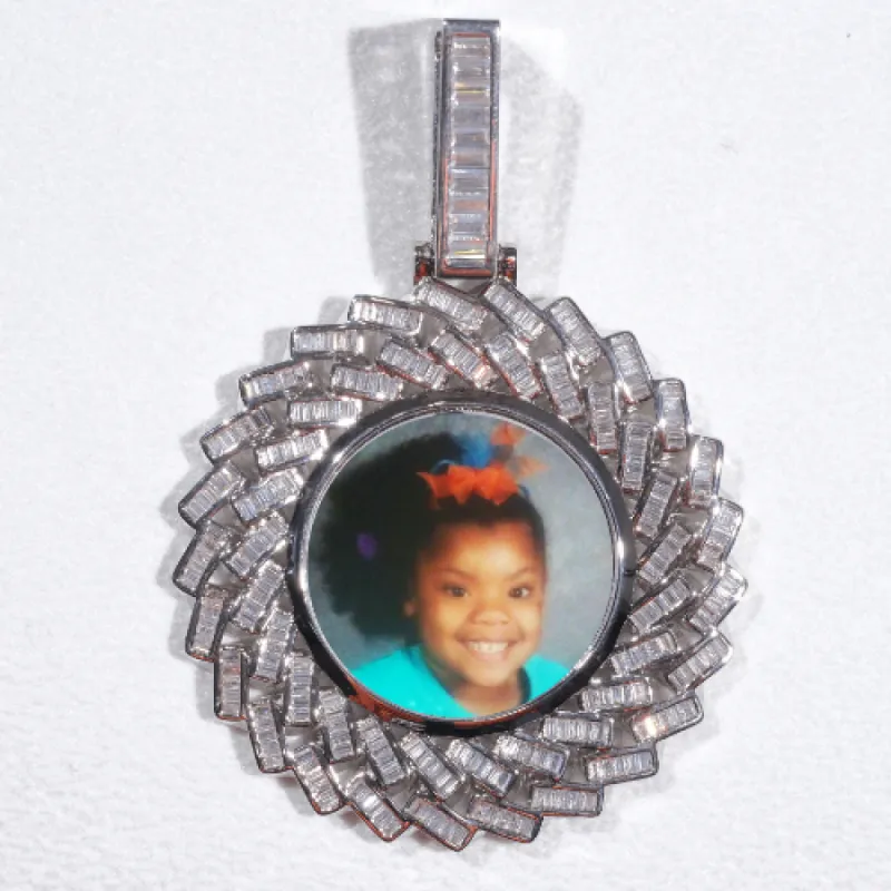 Large 3D Baguette Custom Picture Pendant sold by The GUU Shop