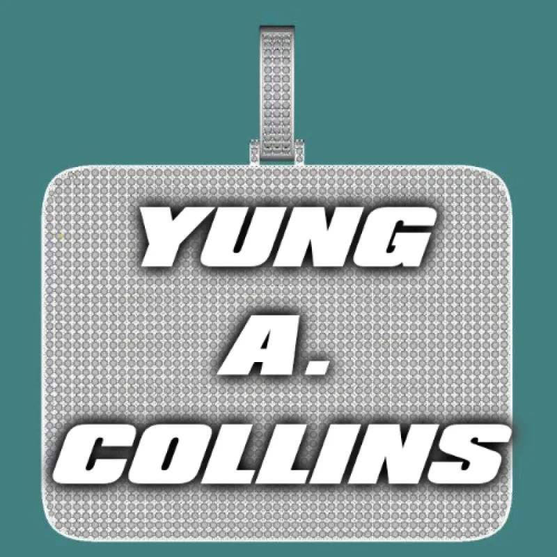 CUSTOM LETTER NECKLACE 3D BIG SQUARE sold by The GUU Shop