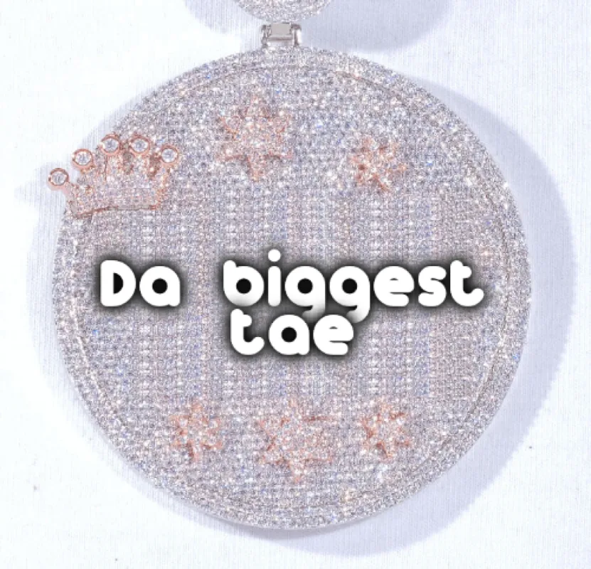 CUSTOM LETTER NECKLACE 3D BIG CROWN DISC sold by The GUU Shop