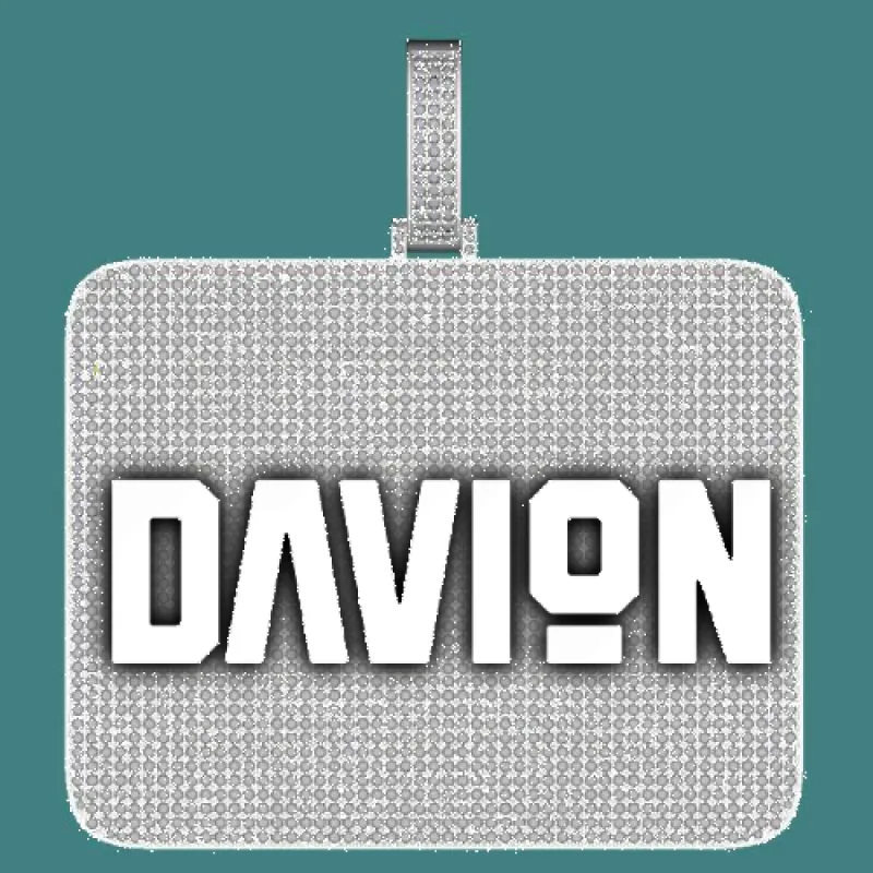 CUSTOM LETTER NECKLACE 3D BIG SQUARE sold by The GUU Shop