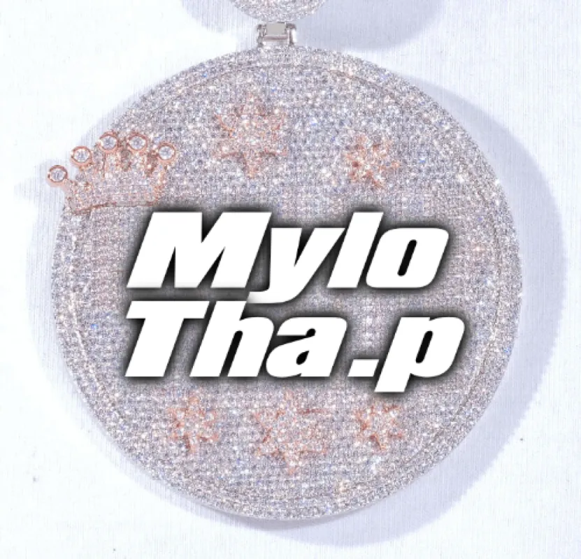 CUSTOM LETTER NECKLACE 3D BIG CROWN DISC sold by The GUU Shop