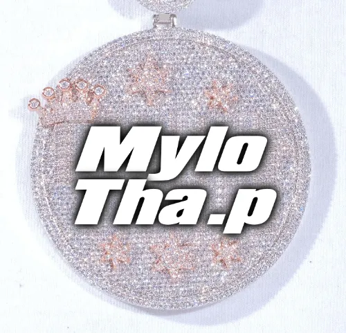 CUSTOM LETTER NECKLACE 3D BIG CROWN DISC sold by The GUU Shop