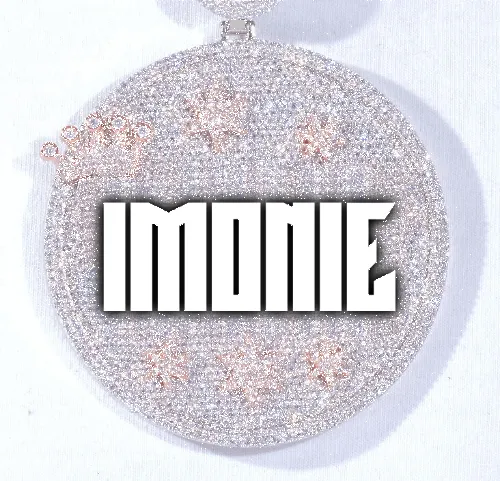 CUSTOM LETTER NECKLACE 3D BIG CROWN DISC sold by The GUU Shop