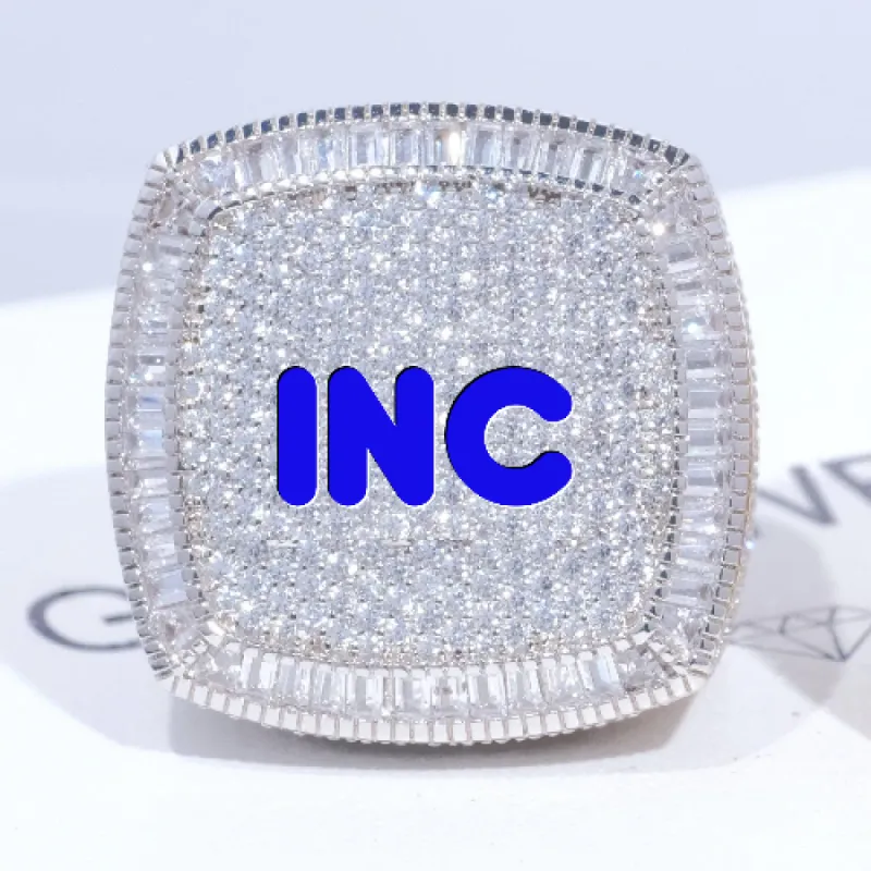 CUSTOM LETTER 3D ICED RING sold by The GUU Shop