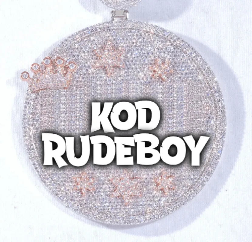 CUSTOM LETTER NECKLACE 3D BIG CROWN DISC made by The GUU Shop