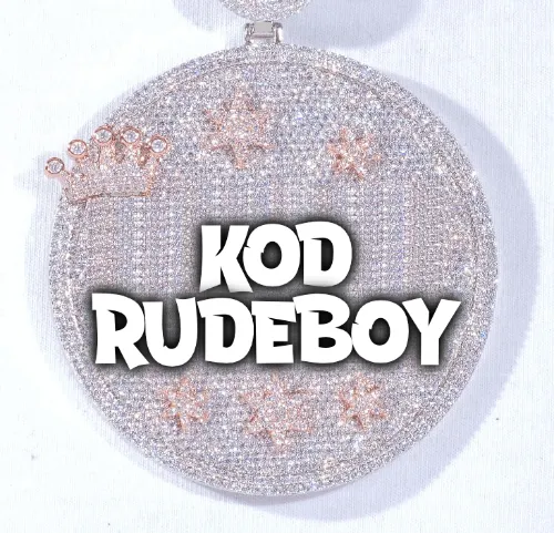 CUSTOM LETTER NECKLACE 3D BIG CROWN DISC sold by The GUU Shop