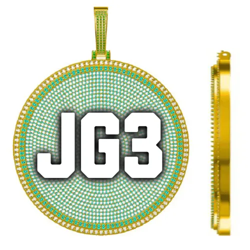 CUSTOM LETTER NECKLACE 3D BIG DISC sold by The GUU Shop