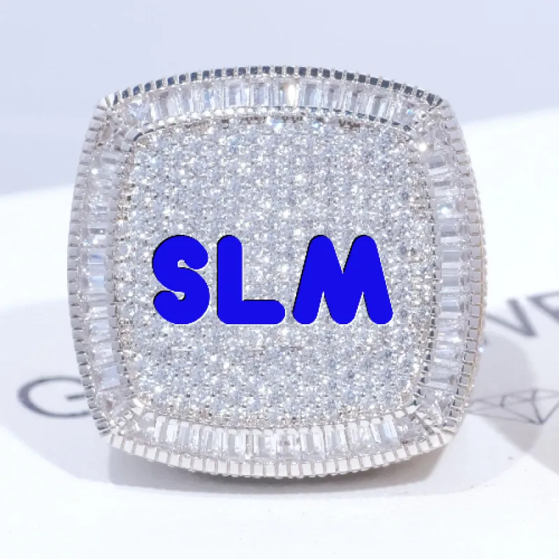 CUSTOM LETTER 3D ICED RING sold by The GUU Shop