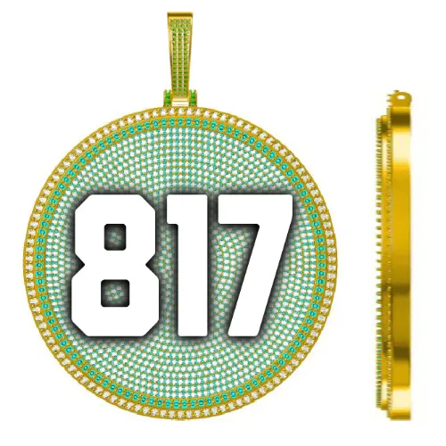 CUSTOM LETTER NECKLACE 3D BIG DISC sold by The GUU Shop