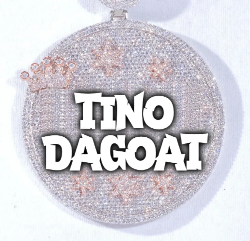 CUSTOM LETTER NECKLACE 3D BIG CROWN DISC sold by The GUU Shop