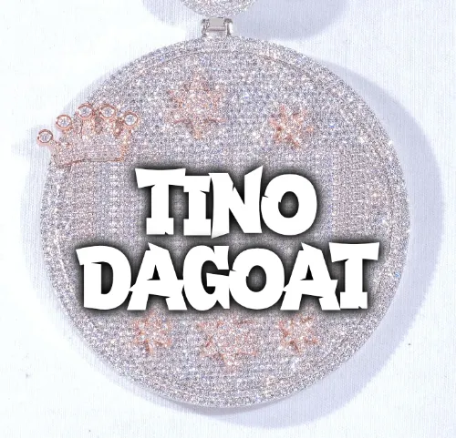 CUSTOM LETTER NECKLACE 3D BIG CROWN DISC sold by The GUU Shop