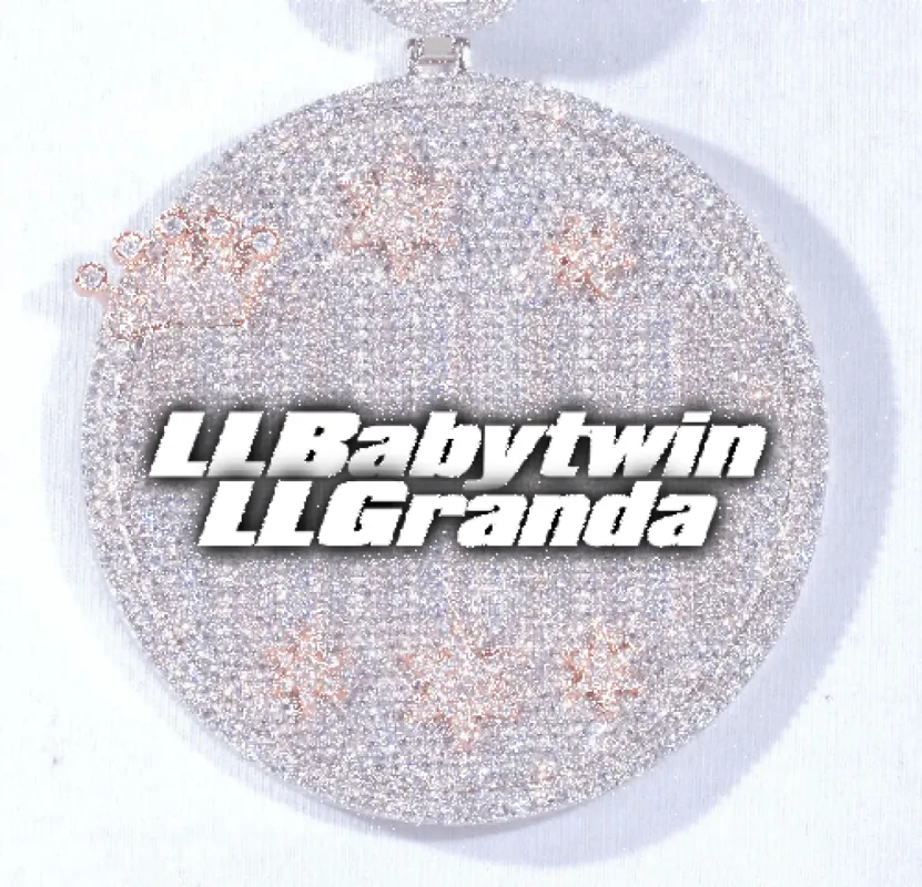 CUSTOM LETTER NECKLACE 3D BIG CROWN DISC sold by The GUU Shop