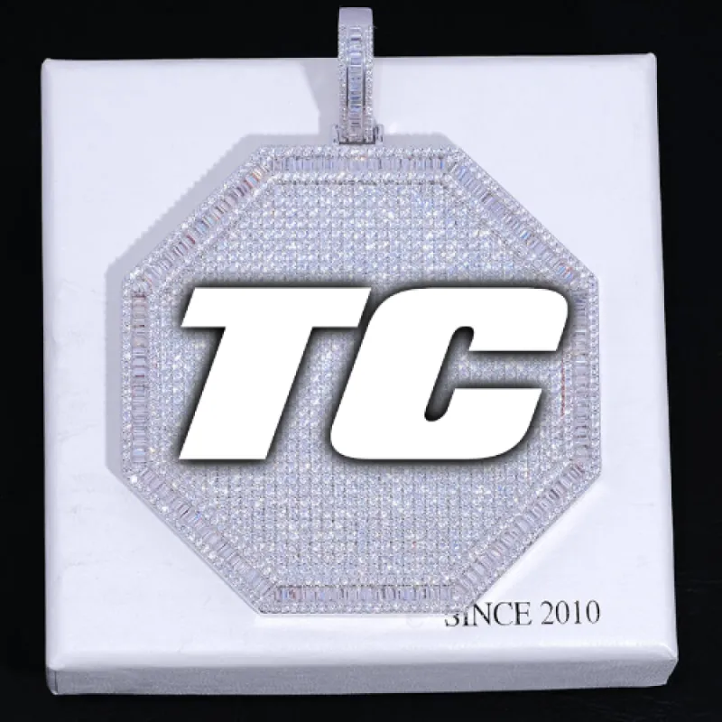 CUSTOM LETTER NECKLACE 3D BIG OCTAGON sold by The GUU Shop