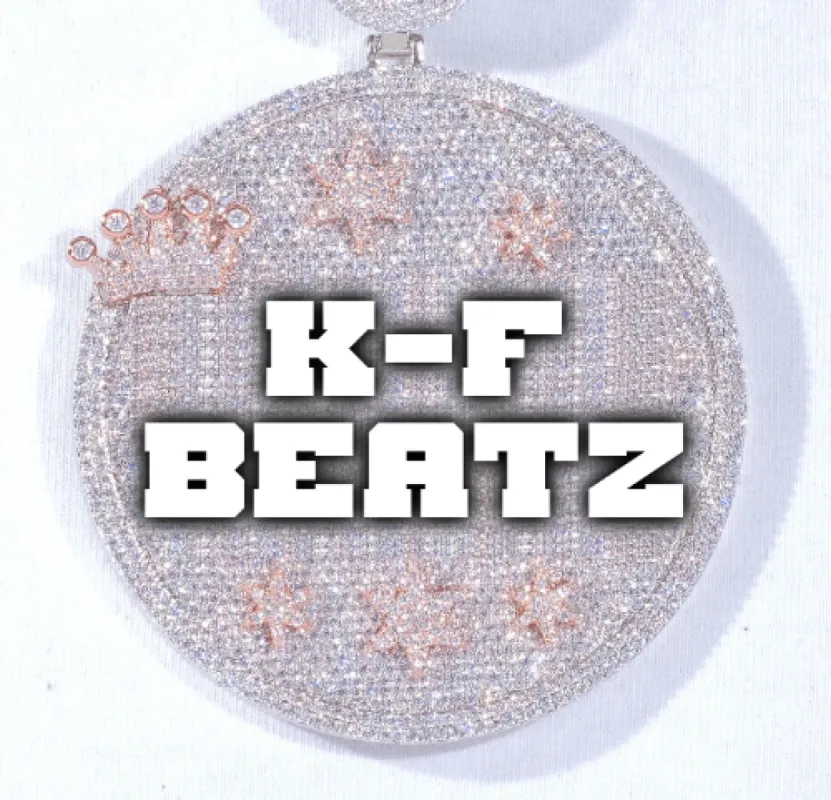 CUSTOM LETTER NECKLACE 3D BIG CROWN DISC sold by The GUU Shop