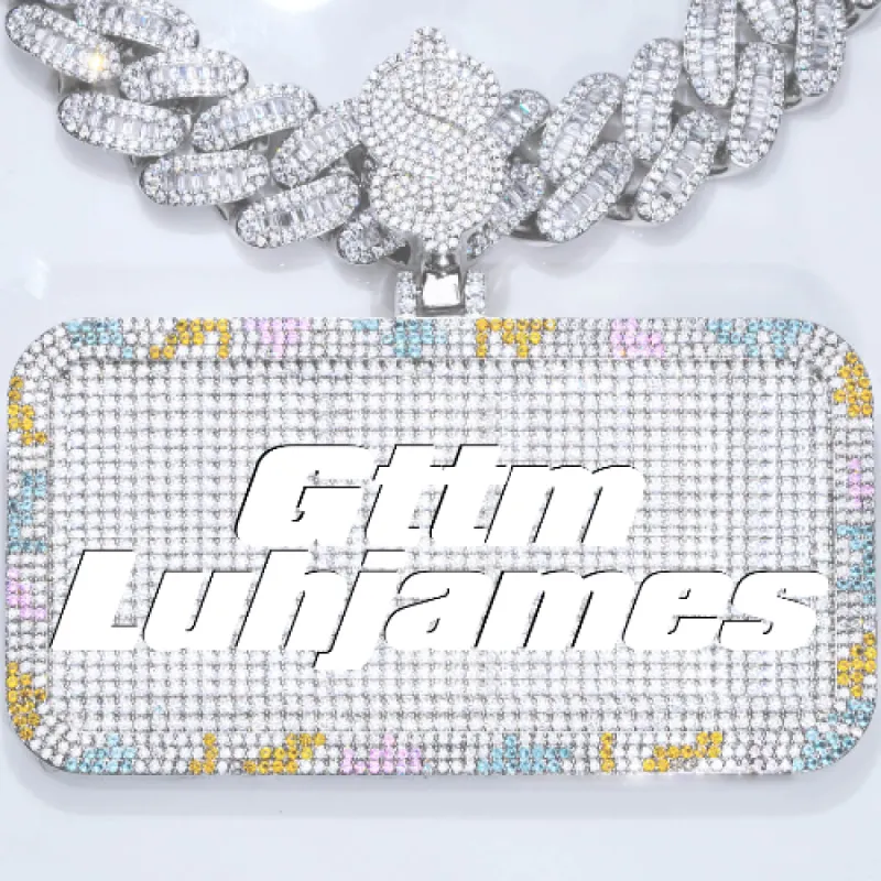 CUSTOM LETTER NECKLACE 3D COLORFUL SQUARE sold by The GUU Shop