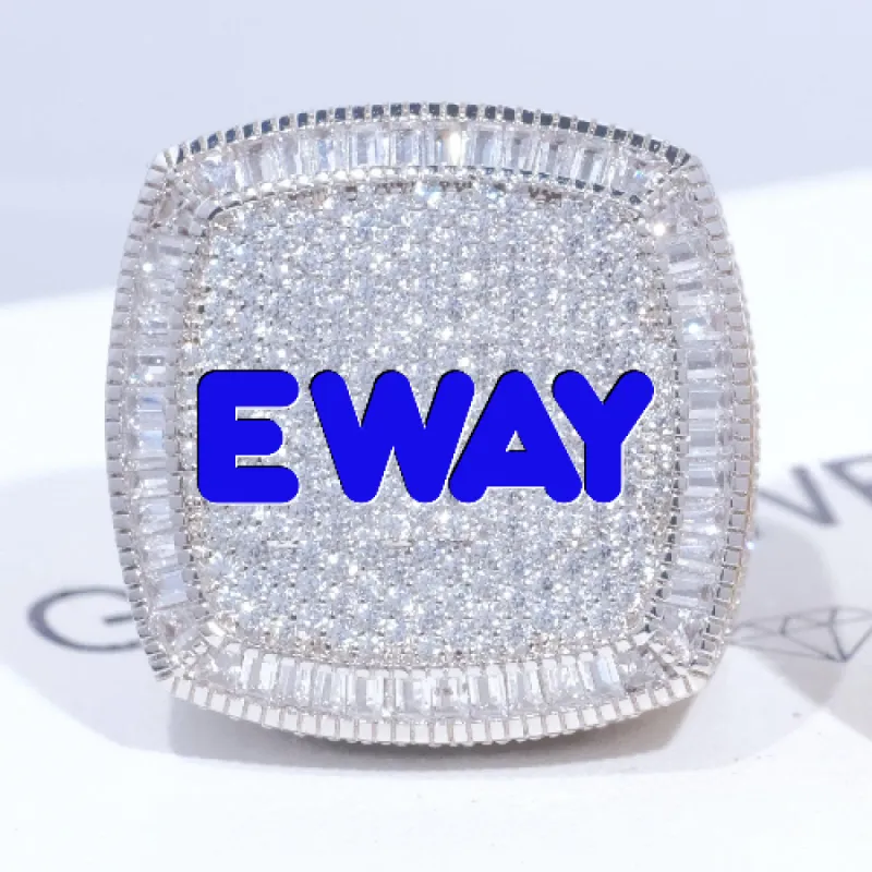 CUSTOM LETTER 3D ICED RING sold by The GUU Shop