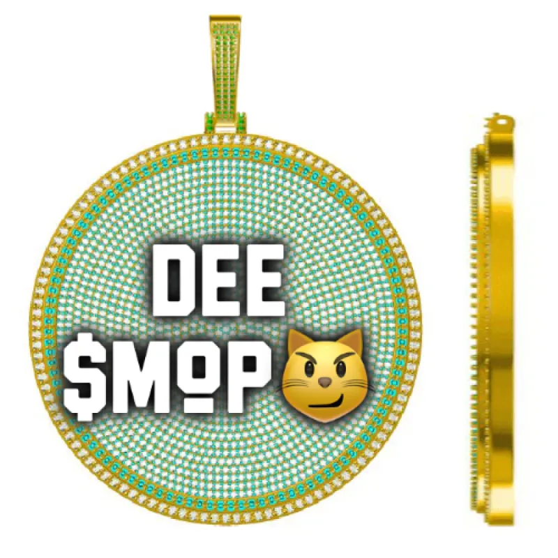 CUSTOM LETTER NECKLACE 3D BIG DISC sold by The GUU Shop