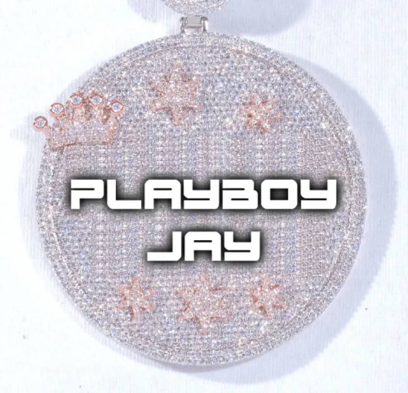 CUSTOM LETTER NECKLACE 3D BIG CROWN DISC sold by The GUU Shop