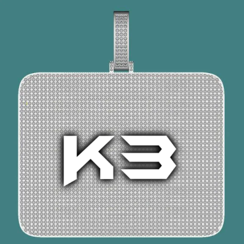 CUSTOM LETTER NECKLACE 3D BIG SQUARE sold by The GUU Shop