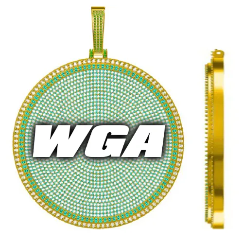 CUSTOM LETTER NECKLACE 3D BIG DISC sold by The GUU Shop