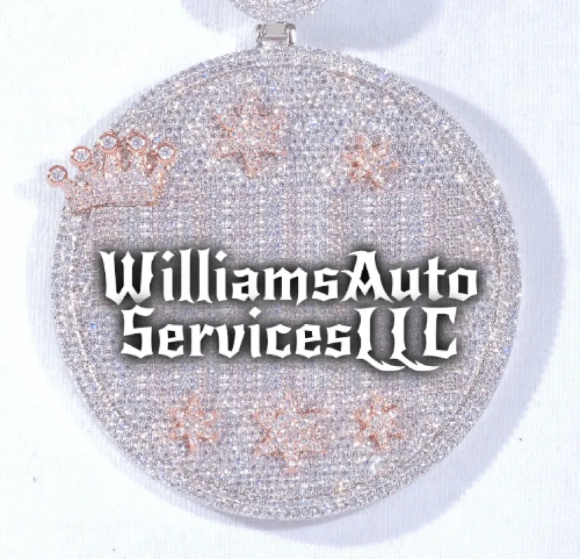 CUSTOM LETTER NECKLACE 3D BIG CROWN DISC sold by The GUU Shop