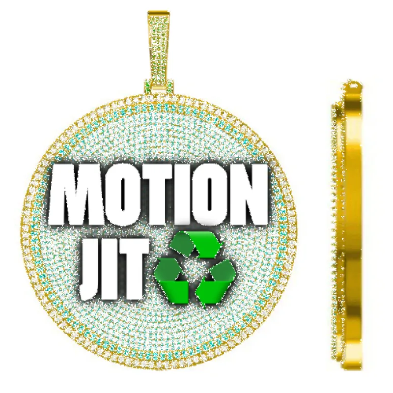 CUSTOM LETTER NECKLACE 3D BIG DISC sold by The GUU Shop