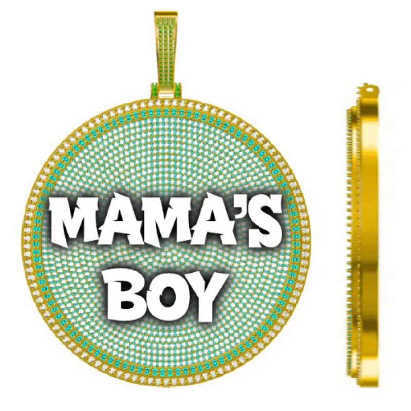 CUSTOM LETTER NECKLACE 3D BIG DISC sold by The GUU Shop