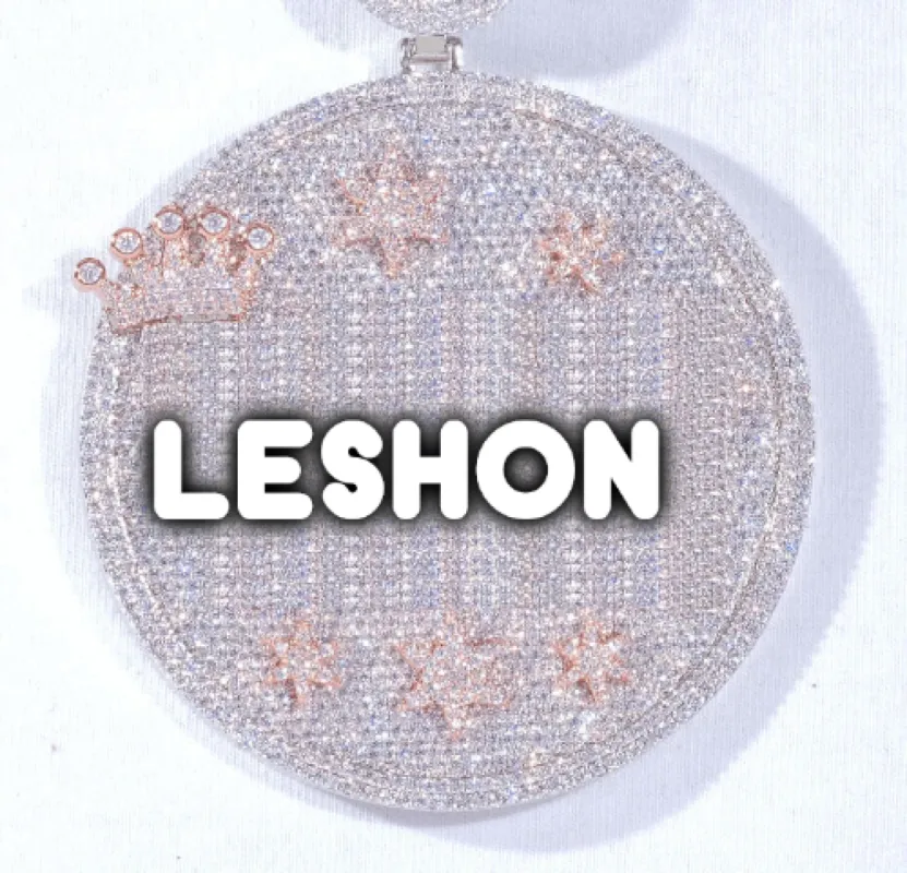 CUSTOM LETTER NECKLACE 3D BIG CROWN DISC sold by The GUU Shop