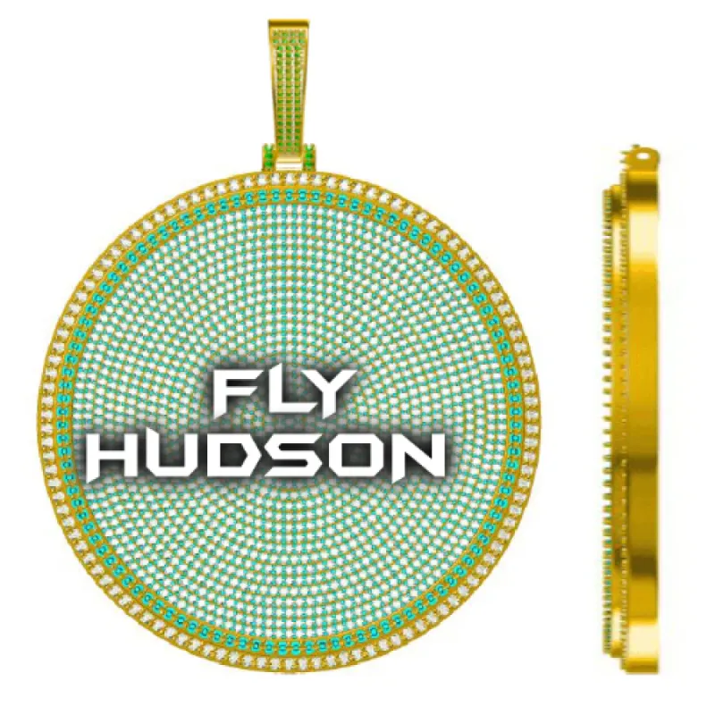 CUSTOM LETTER NECKLACE 3D BIG DISC made by The GUU Shop