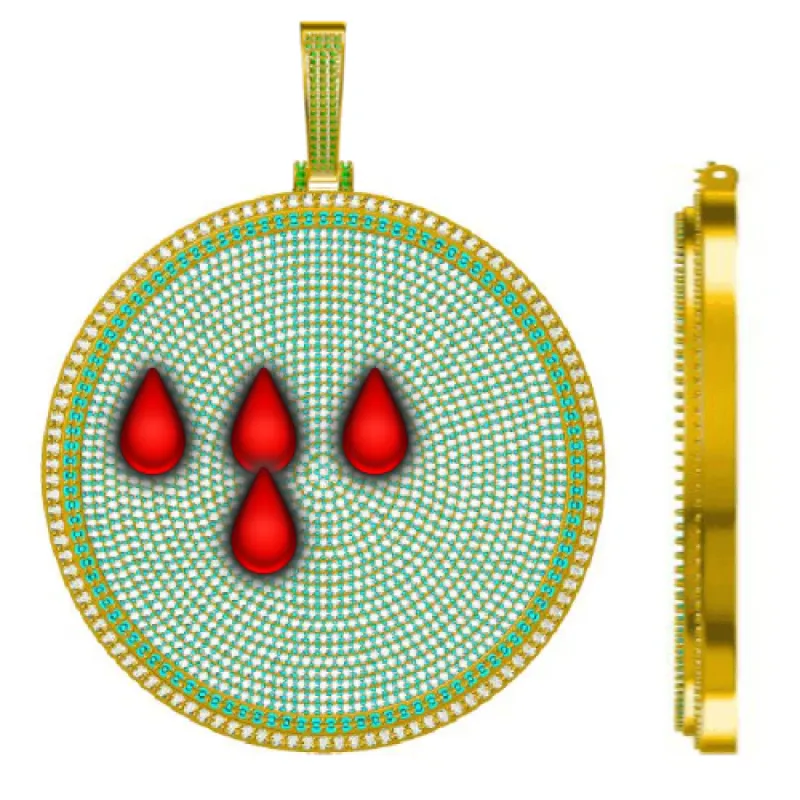 CUSTOM LETTER NECKLACE 3D BIG DISC sold by The GUU Shop