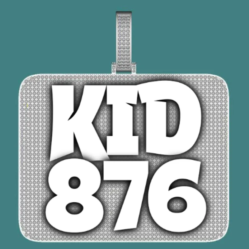 CUSTOM LETTER NECKLACE 3D BIG SQUARE sold by The GUU Shop